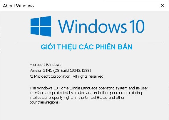 Cách kiểm tra version Windows 10 đang dùng