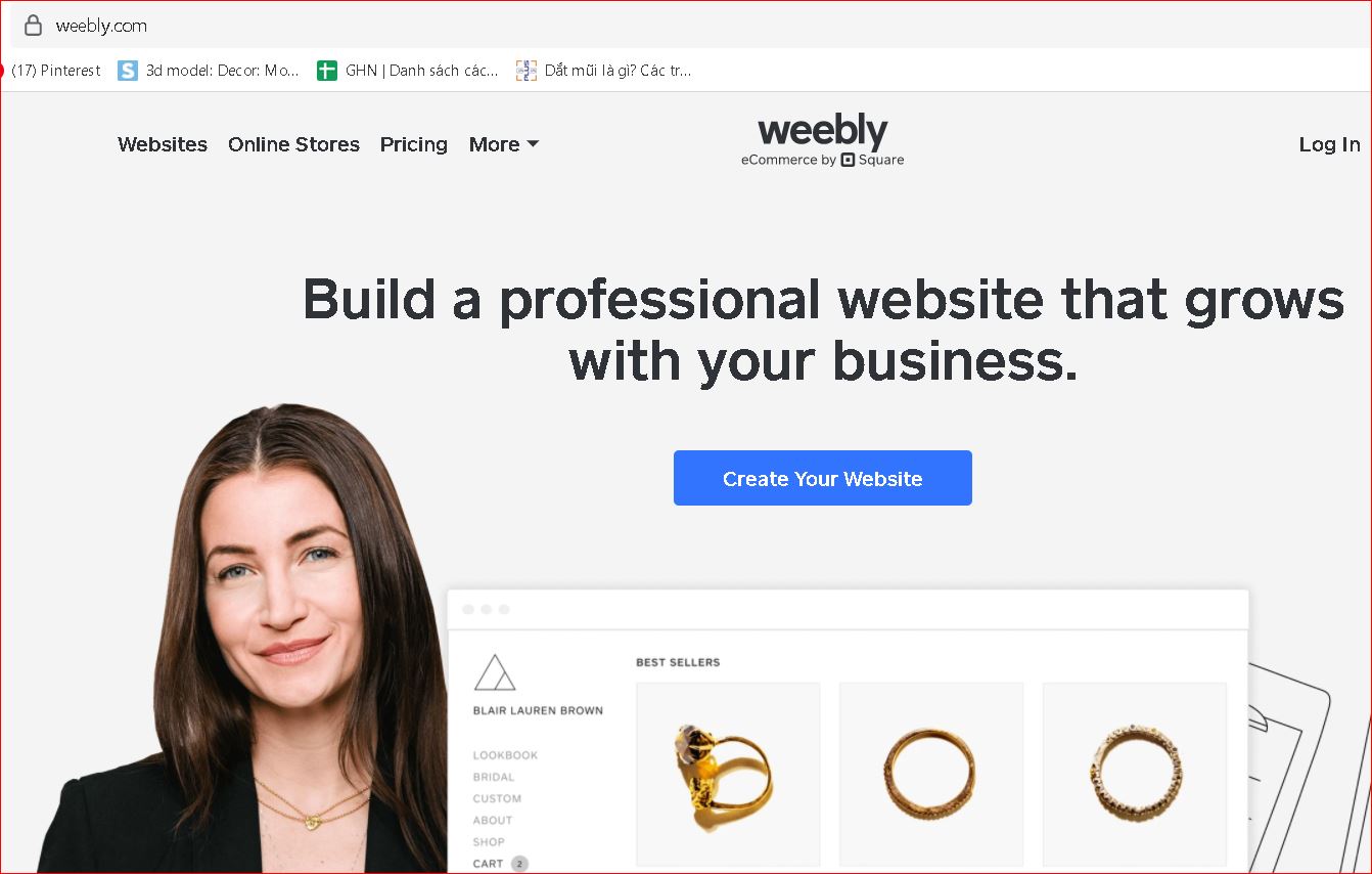 Weebly – Nền tảng tạo Landing Page nổi tiếng thế giới