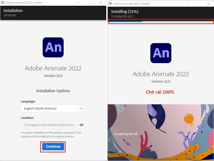 Adobe Animate CC 2022 cài đặt thành công 100%, Adobe Flash Professional cc 2022