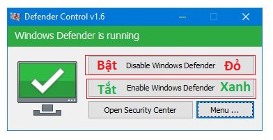 Cách tắt Windows Defender